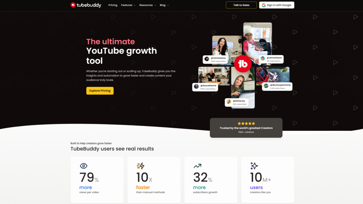 TubeBuddy Homepage