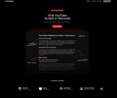 TubeMagic AI Homepage