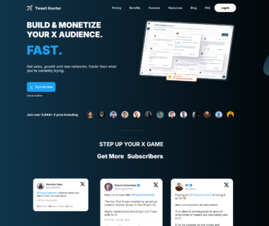 Tweet Hunter Homepage