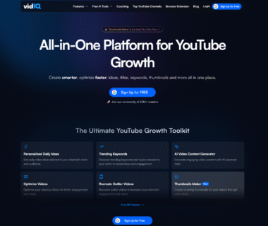 VidIQ Homepage
