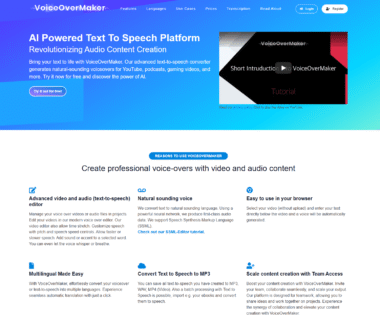 VoiceOverMaker Homepage