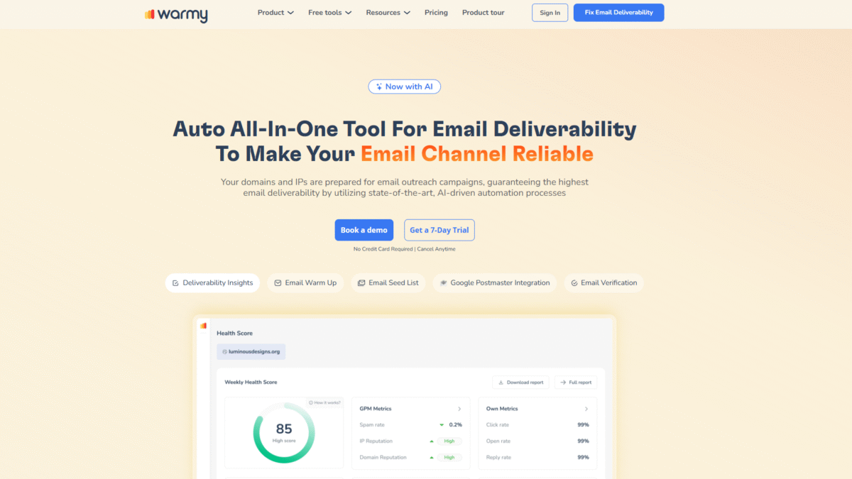 Warmy Homepage