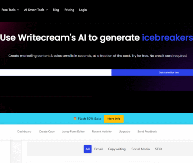 Writecream Homepage