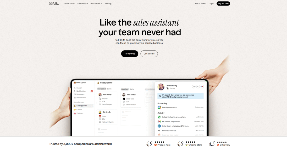 folk CRM Homepage